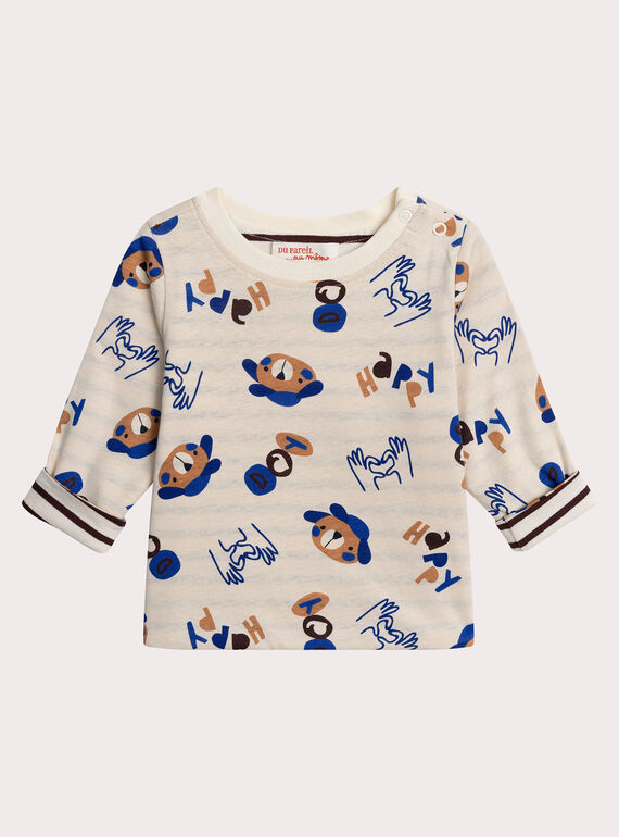 T-shirt réversible chien pour bébé garçon  XUBLUTEE1 / 25WG10N1TMLA002