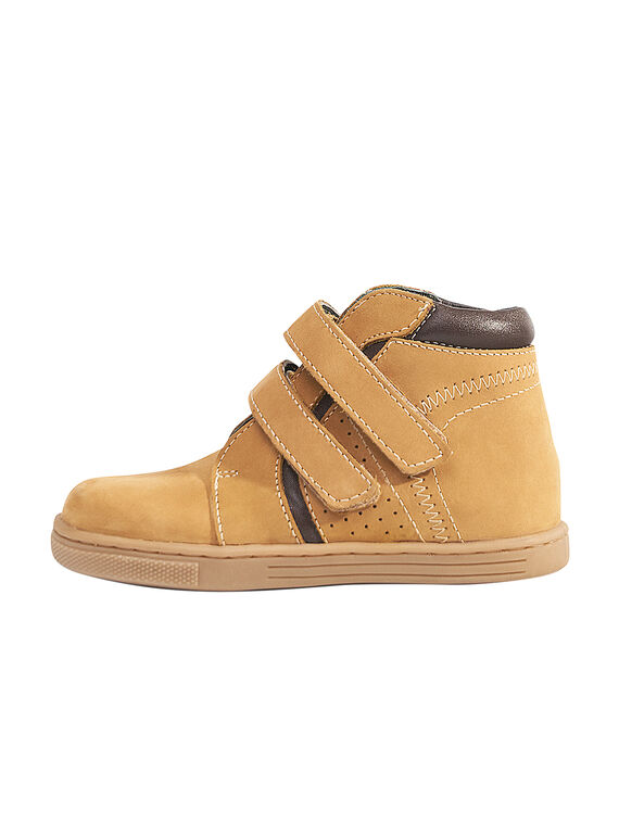 Basket cuir nubuck beige enfant garçon  GGBASBOOT / 19WK36I7D3F804
