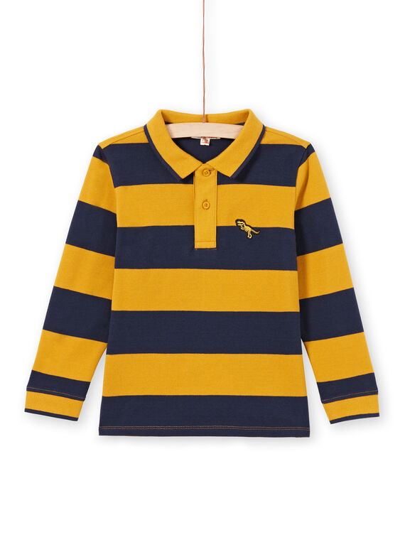 Polo jaune et bleu marine à rayures enfant garçon MOJOPOL5 / 21W90213POL113
