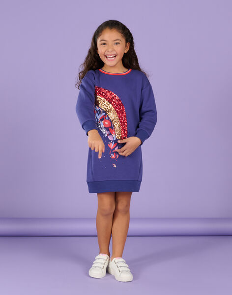 Robe sweat à motif arc-en-ciel en sequins RAPUROB2 / 23S901L2ROB703