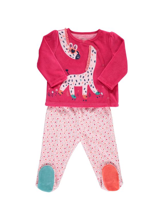 Pyjama en velours bébé fille CEFIPYJGI / 18SH1342PYJ330