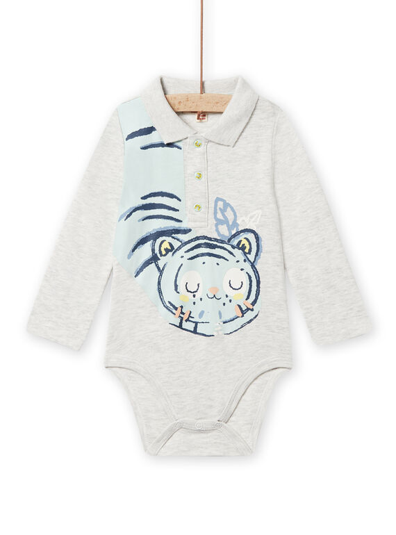 Body gris chiné à motif tigre bébé garçon NUMOBOD / 22SG10N1BODJ920