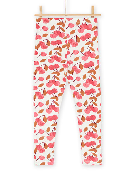 Legging écru et rouge à imprimé cerises RYADAYLEG / 23SI01M1CAL003