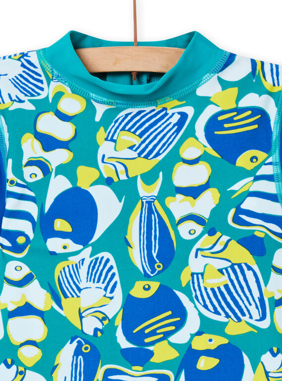 T-shirt anti-UV bleu enfant garçon NYOMERUVTIPOI / 22SI02L1TUVC242