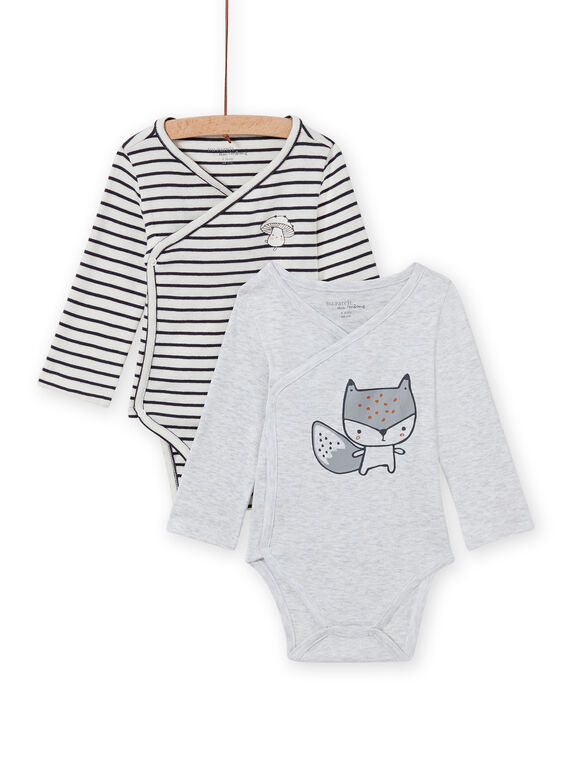 Lot de 2 body croisés manches longues motif écureuil naissance mixte MOU2BOD3 / 21WF05D1BOD001