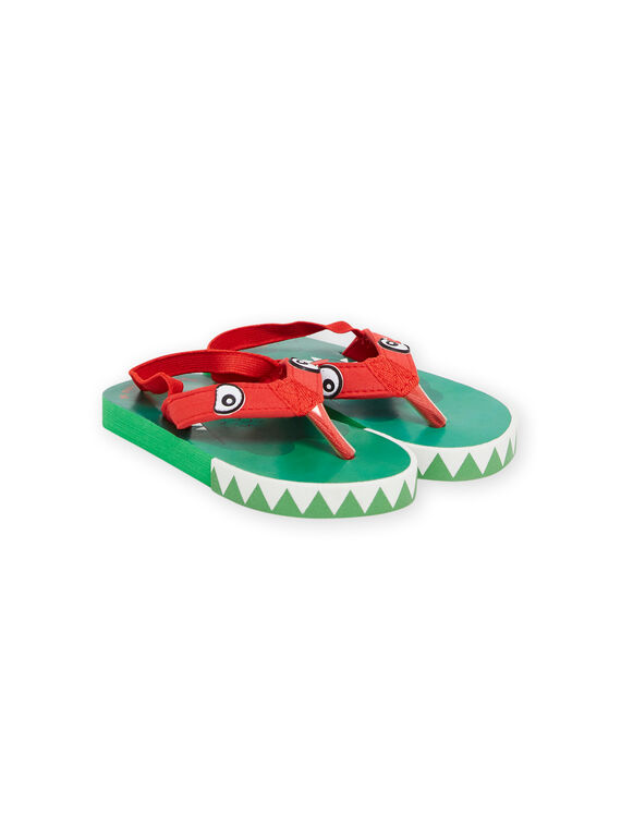 Tongs vertes et rouges à motif crocodile enfant garçon NOTONGCROC / 22KK3681D01050
