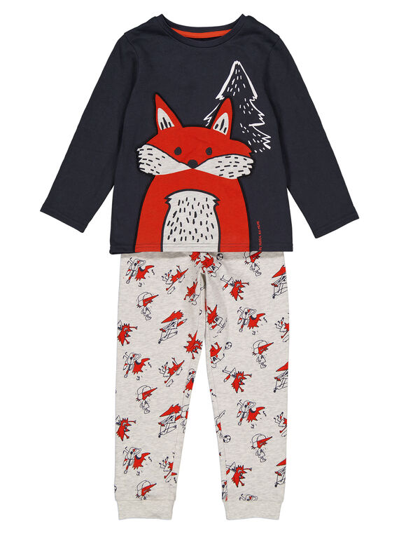 Pyjama gris en molleton enfant garçon GEGOPYJRENA / 19WH12N6PYJJ912