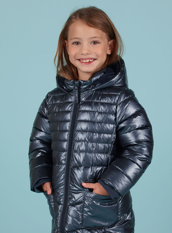 Doudoune bleu métallisé enfant fille MALONDOUN2 / 21W90162D3E070
