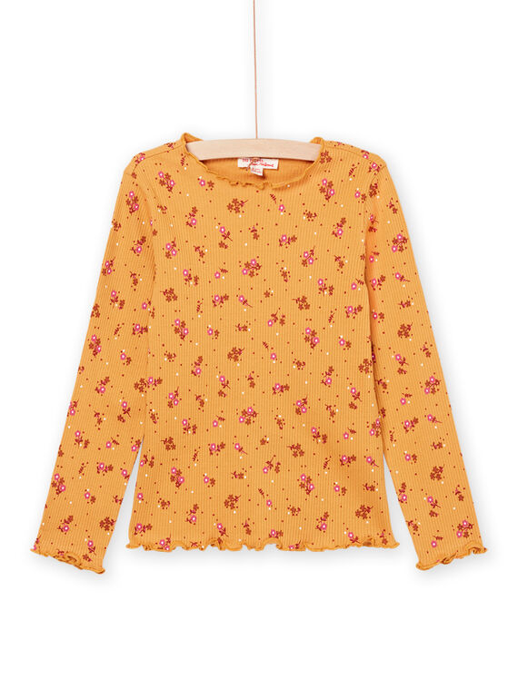 T-shirt manches longues jaune en RIB PAJOUTEE3 / 22W901B6TMLB107