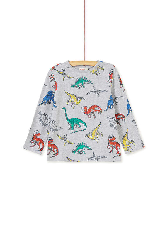 Tee shirt gris chiné manches longues enfant garçon. KORETEE1 / 20W902G3TML943
