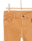 Pantalon uni en toile moutarde POJOPAKNI2 / 22W902B4PANI814