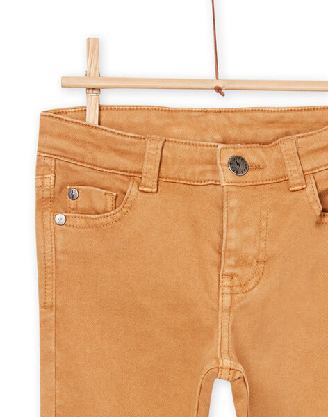 Pantalon uni en toile moutarde POJOPAKNI2 / 22W902B4PANI814