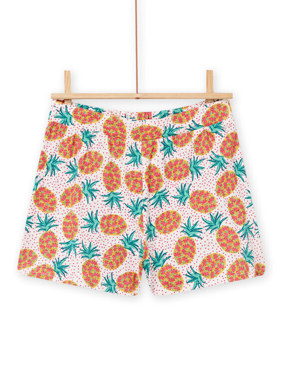 Short à imprimé ananas et pois enfant fille NAWASHORT3 / 22S901V1SHO001