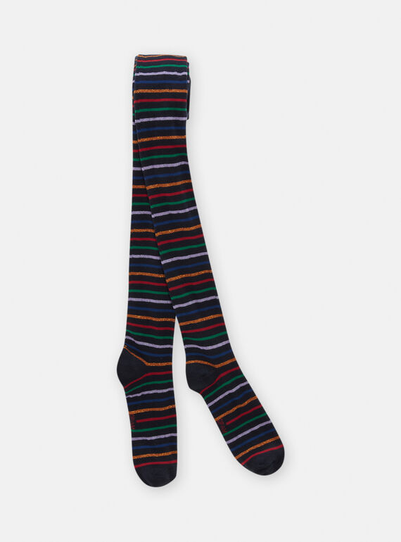 Collant noirine à rayures pour fille SYAKHOCOL / 23WI01N1COLC243