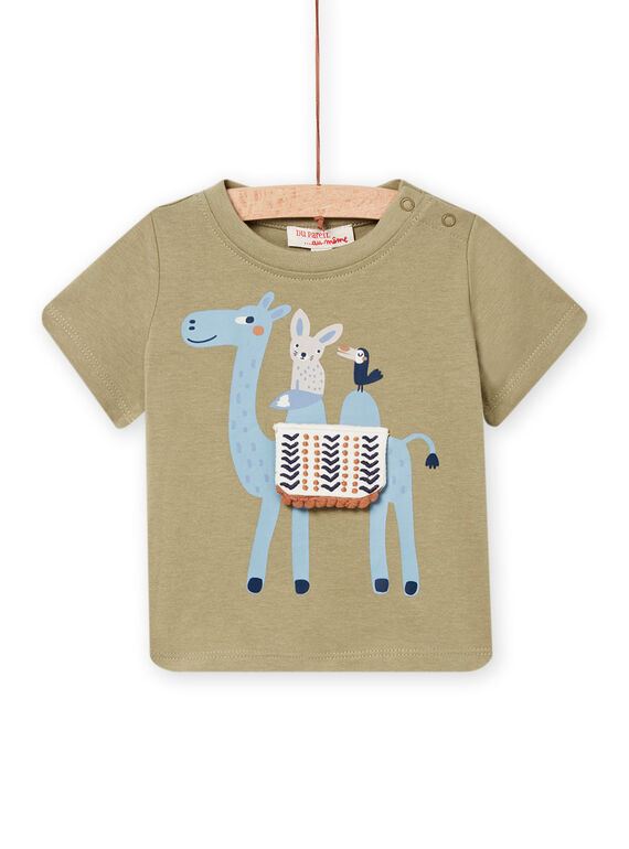 T-shirt vert avec animation fantaisie bébé garçon NUSANTI1 / 22SG10S3TMC610