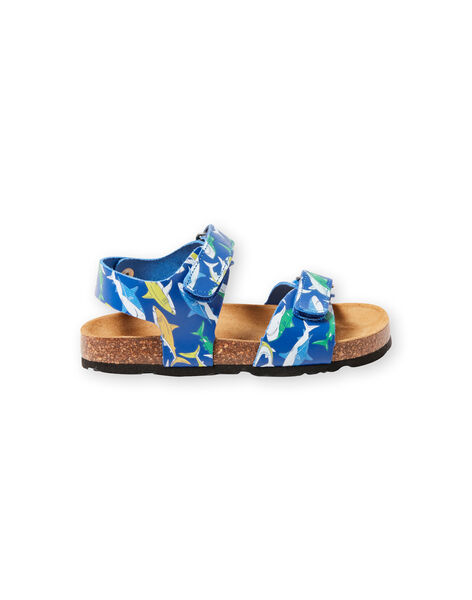 Sandales bleu marine motif requin enfant garçon LGNUREQUIN / 21KK3654D0E070
