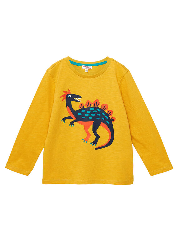 Tee shirt manches longues garçon jaune imprimé dinosaure JOJOTEE3 / 20S90241D32B116