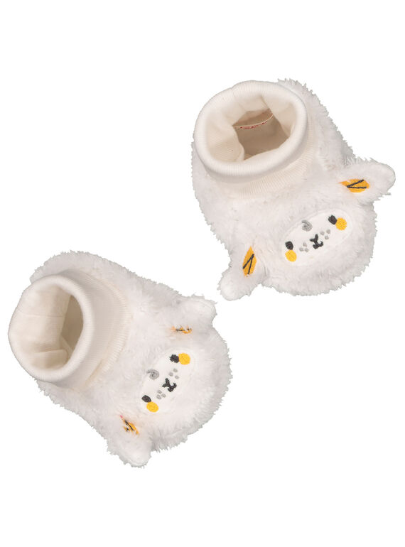 Chaussons maille peluche motif singe naissance mixte GOU1CHOS / 19WF4211CHP001