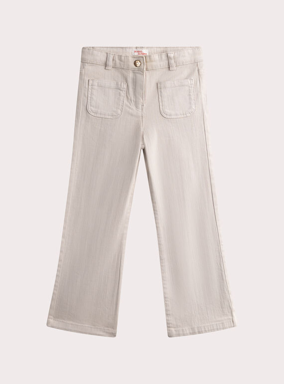 Pantalon beige évasé en toile  WALANPANT1 / 25S90141PAN007