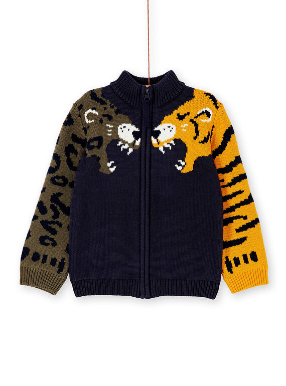 Gilet marine en tricot enfant garçon KOBRIGIL2 / 20W902F1GILC204