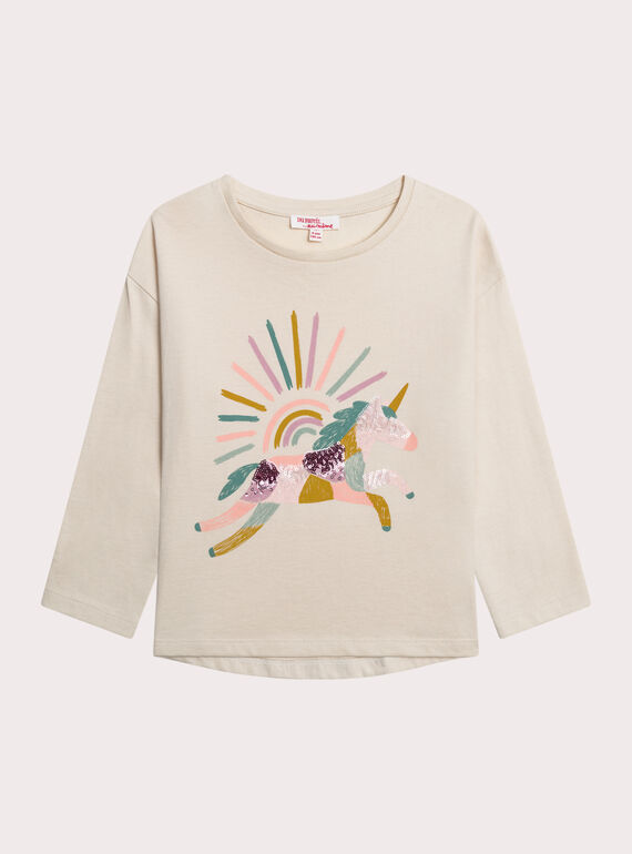 T-shirt écru animation licorne  XACOTEE2 / 25W901O5TML003