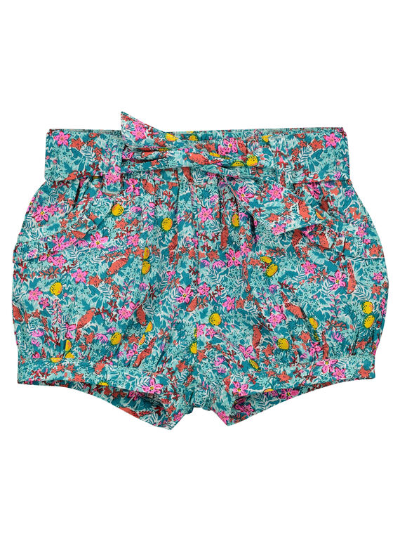 Short fleuri bébé fille FICUSHO2 / 19SG09N1SHO202