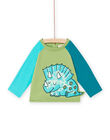 T-shirt vert kaki doux motif dinosaure bébé garçon NUGATEE2 / 22SG10O2TML626