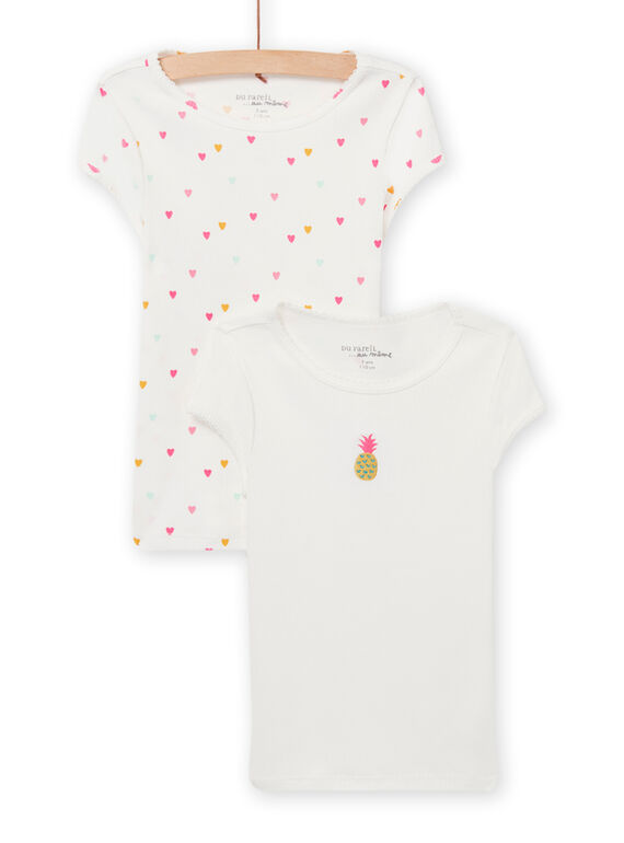 Lot de 2 T-shirts motifs fantaisie enfant fille NEFATELOV / 22SH11I3HLI001