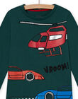 Ensemble pyjama en molleton vert à motif voitures enfant garçon MEGOPYJCAR / 21WH1299PYJ060