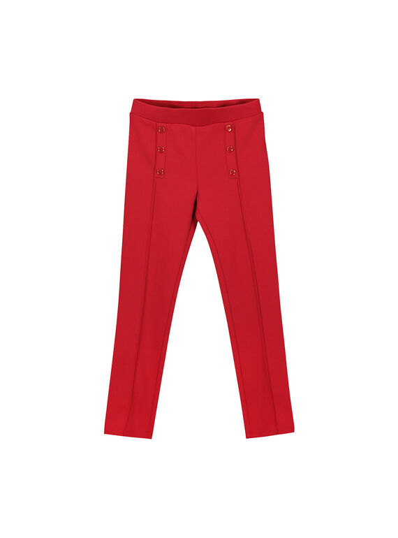 Pantalon maille milano rouge fille FAJOPANT3 / 19S90132D2B050