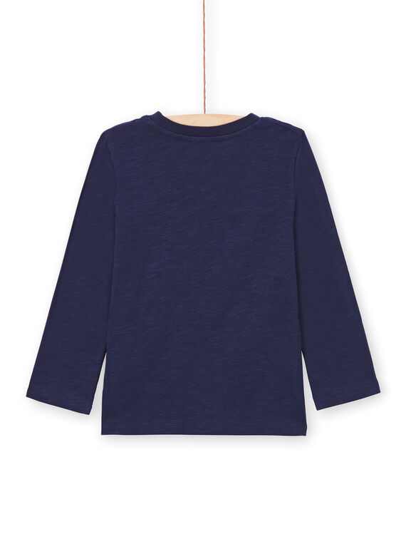 T-shirt bleu marine motifs chiens fantaisie enfant garçon MOMIXTEE5 / 21W902J4TML717