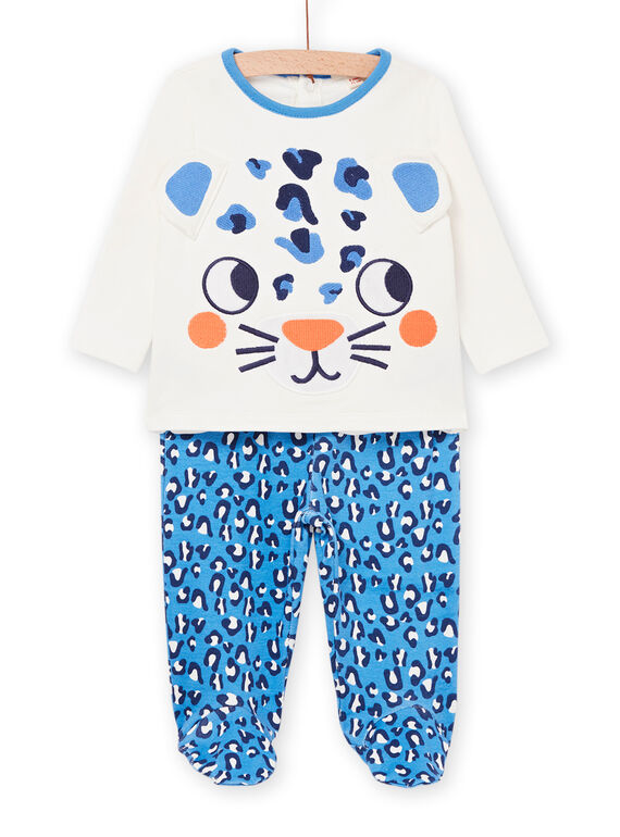 Surpyjama bébé garçon en molleton fourré motif léopard