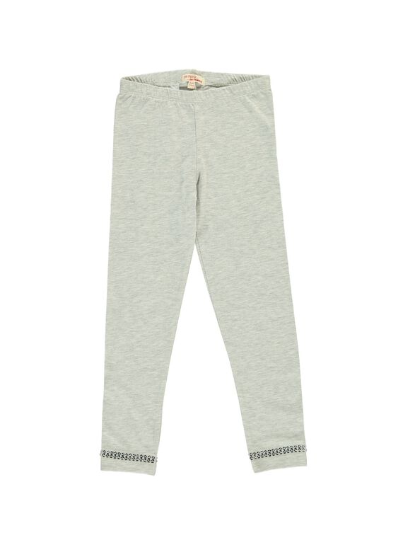 Legging à sequins gris chiné fille DYAJOLEG4 / 18WI0133D26943
