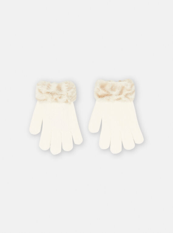 Gants écru en fourrure synthétique SYAJOGAN2 / 23WI0192GAN003