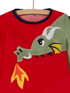 Ensemble pyjama T-shirt et pantalon motif dragon enfant garçon MEGOPYJDRA / 21WH1287PYJF504