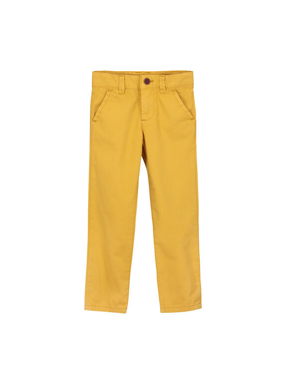 Pantalon chino jaune garçon FOJOCHINO3 / 19S90233D2BB107