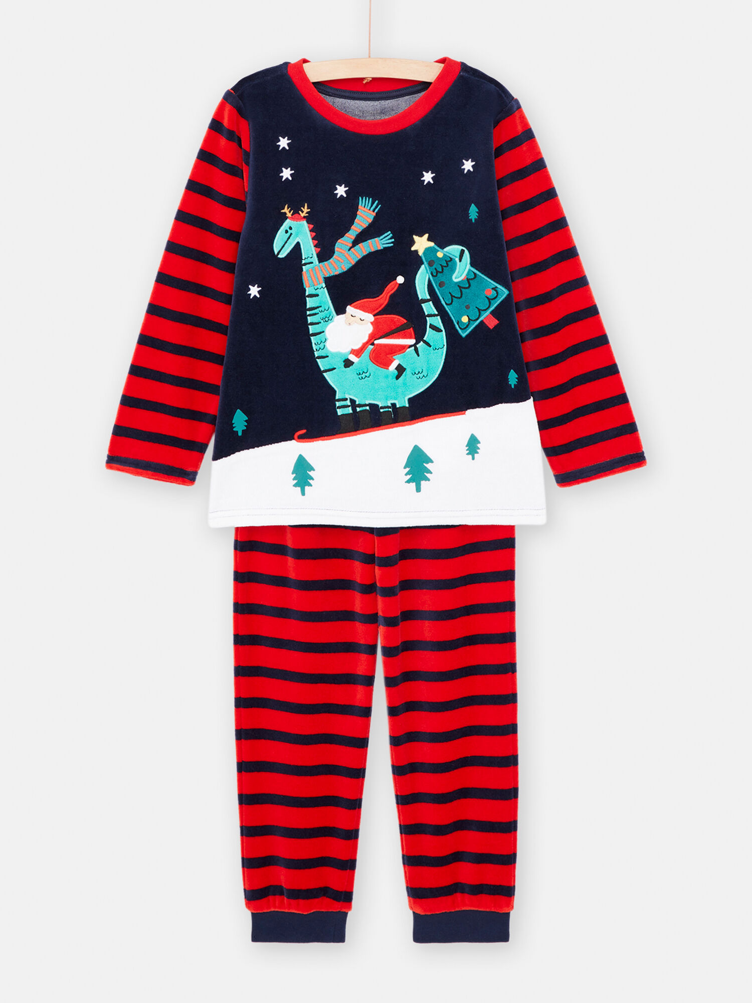 Pyjama NOEL ray rouge pour enfant gar on Pyjama DPAM