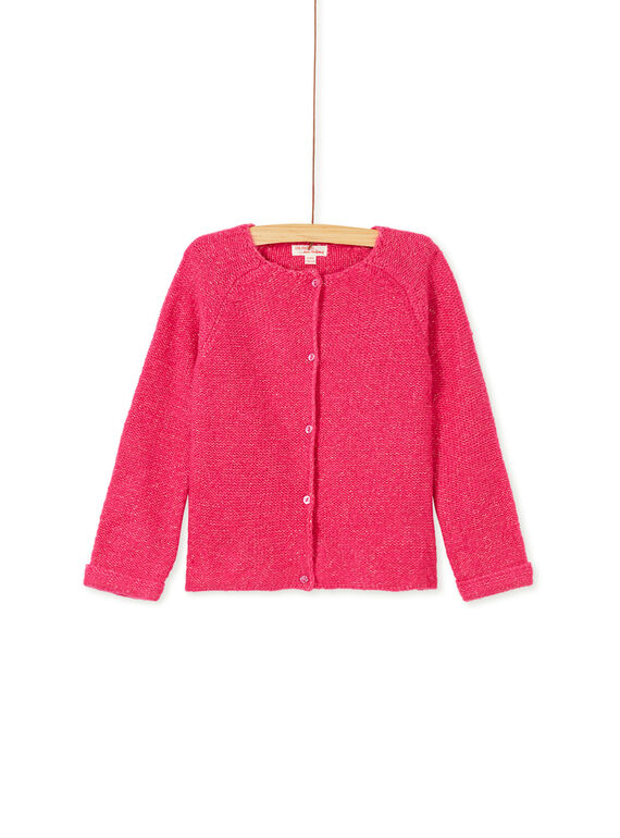 Cardigan manches longues, couleur orchidée et lurex doré clair  KAJOCAR5 / 20W90131D3CD320