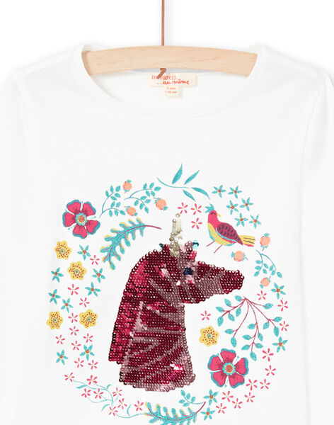 T-shirt motif licorne en sequins réversibles enfant fille MATUTEE2 / 21W901K4TML001