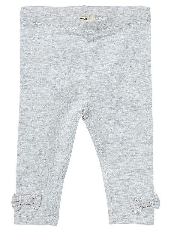 Legging gris chiné nœuds bébé fille JYIESLEG2 / 20SI0961D26J920