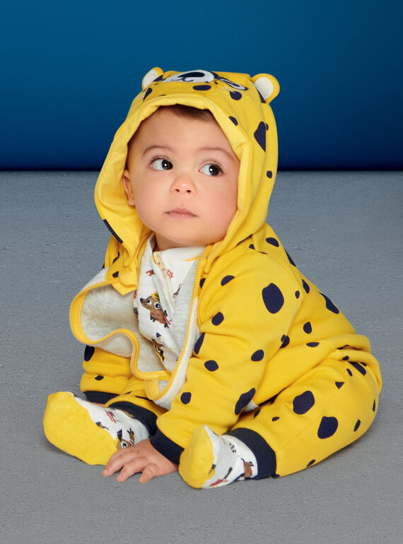 Surpyjama bébé garçon en molleton fourré motif léopard LEFUCOMLEO / 21SH1411SPY106