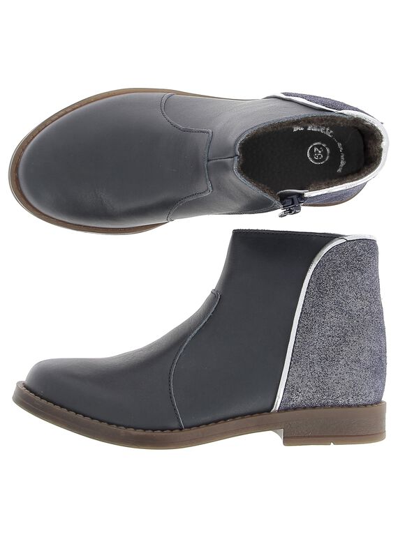 Boots en cuir fille DFBOOTMIX1 / 18WK35T5D0D070