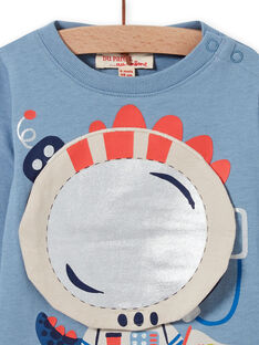 T-shirt bleu horizon animation dragon astronaute bébé garçon MUPLATEE1 / 21WG10O2TML216
