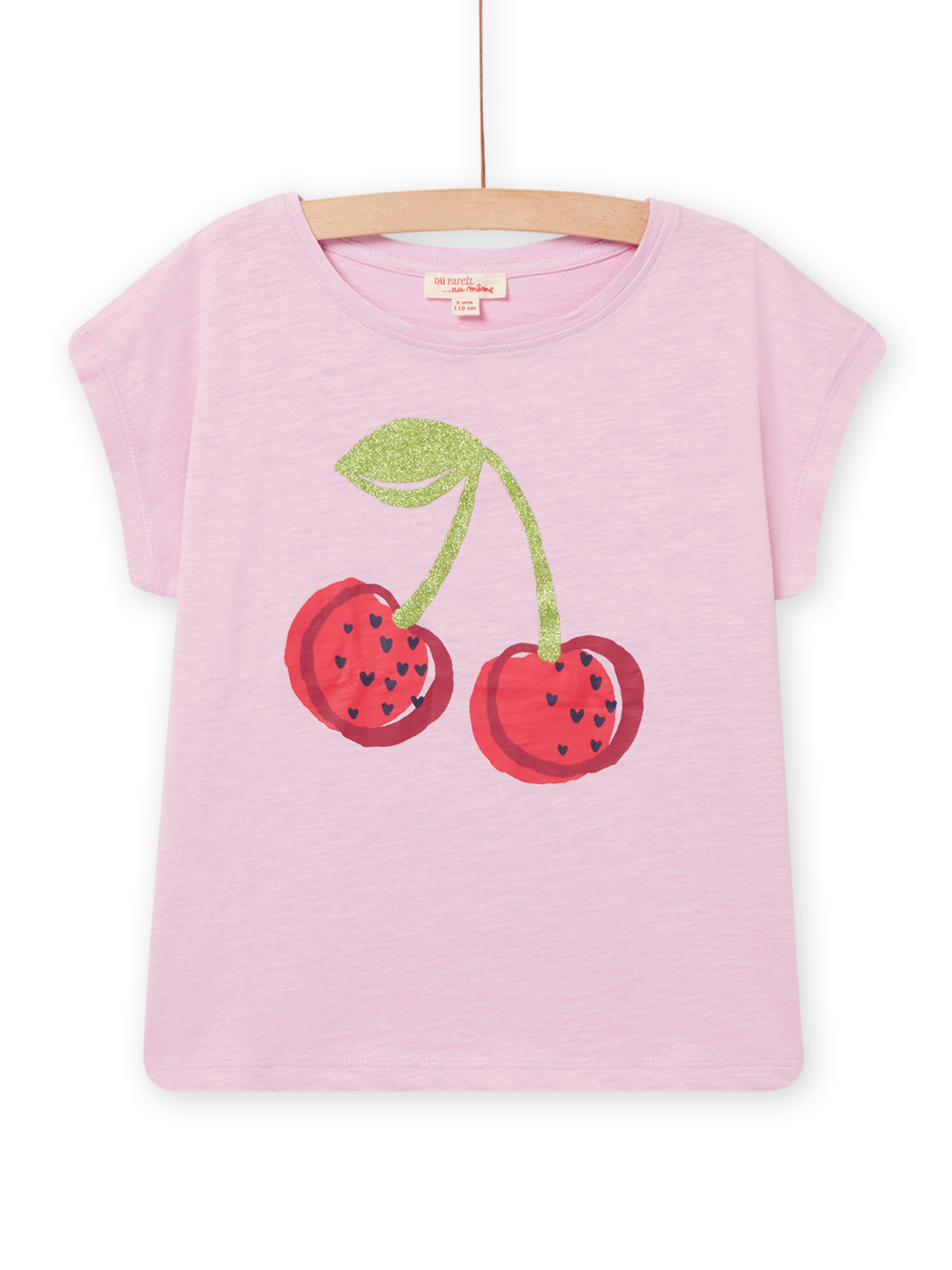 T-shirt Lilas Motif Cerise Enfant Fille - 8A - Du Pareil Au Même